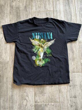 Nirvana In Utero Angel Graphic T-Shirt Black Men's L